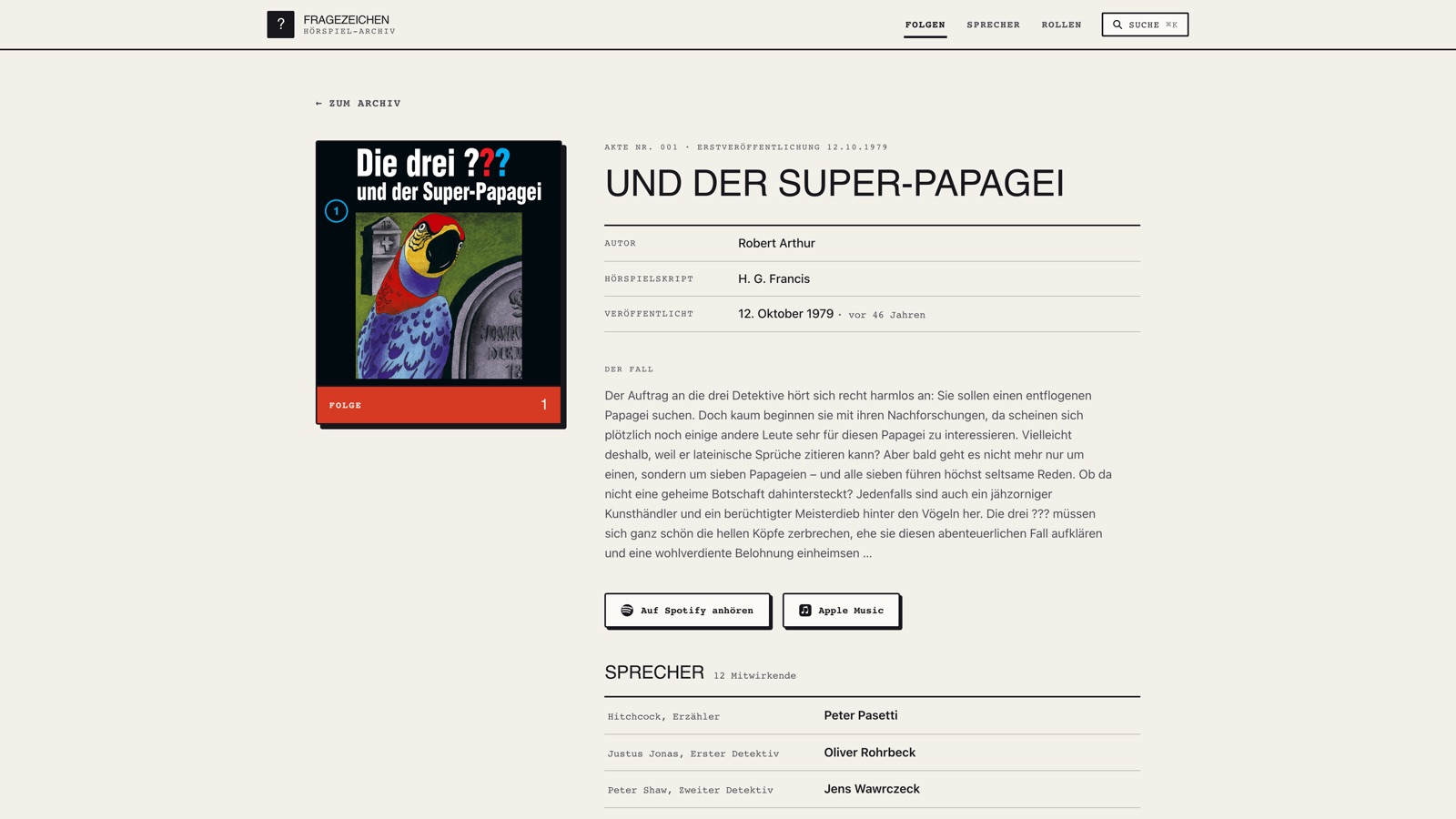 Hörspiel-Archiv — Ansicht 2